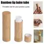 Leere Bambus Lippenstiftdosen, Nachfüllbare Lippenbalsam- oder Lippengloss-Tubes, Handgemachte Gesichtspflege-Löffel Kosmetikbehälter-Gläser Make-up-Werkzeug-Set