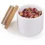 Contenant de stockage alimentaire 77L, 180 ml (6.08 fl oz) avec sac et couvercle en bois, design moderne, idéal pour épices, café, noix, etc. (Blanc) Contenant de stockage alimentaire 77L, 180 ml (6.08 fl oz) avec sac et couvercle en bois, design moderne, idéal pour épices, café, noix, etc. (Blanc)