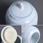 Ceramic Pottery Cereal Containers Canister Cookie Jar with Lids Large, Airtight Food Storage Containers Bins for Kitchen Pantry Organization Flour Rice Candy Bulk, 4.5L, 19x24cm (Color : Blue)