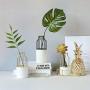 Scandinavian Ceramic Iron Wire Vase Plant Hydroponic Jar Elegance Flower Detachable Storage Jar Minimalist Desktop Decor Art Vas,Middle Gold