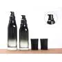 SYBL 1PCS 40ml/1.4oz Hochwertige, quadratische, schwarze, Farbverlaufs-Glas-Pumpflasche, Tragbarer Reise-Kosmetik-Lotion-Verteilerbehälter, Glasflasche, Jar Pot Vial für Emulsion, Serum