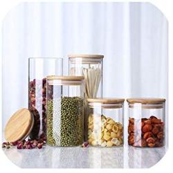 Transparent High Borosilicate Glass Kitchen Storage Bottle Store Food Ingredient Candy Biscuit Storage Jar Home Organization,6.5X15Cm