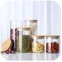 Transparent High Borosilicate Glass Kitchen Storage Bottle Store Food Ingredient Candy Biscuit Storage Jar Home Organization,6.5X15Cm