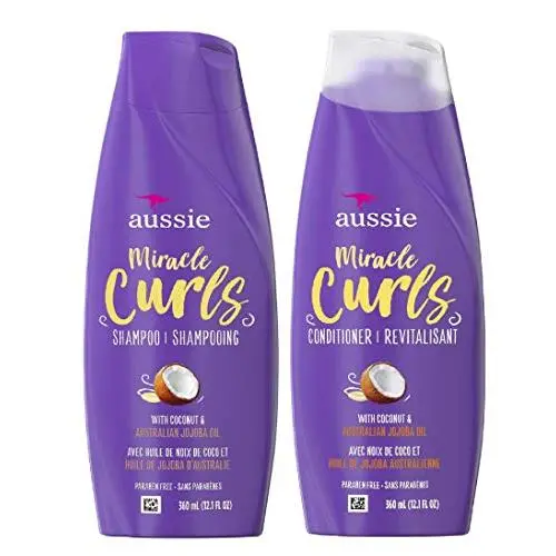 Aussie Miracle Curls Shampoo and Conditioner Set with coconut & australian jojoba oil-12.1 fl oz each Aussie Miracle Curls Shampoo and Conditioner Set with coconut & australian jojoba oil-12.1 fl oz each