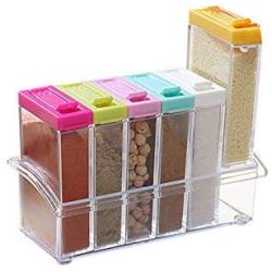 Kitchen Seasoning Bottles Jars Boxes Plastic Spice Lid Can Sugar Layers Storage Organizer Box Home Item,Color D