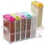 Kitchen Seasoning Bottles Jars Boxes Plastic Spice Lid Can Sugar Layers Storage Organizer Box Home Item,Color D