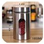 Kitchen supplies glass sealed storage tank stainless steel with lid tea cans seasoning jar food storage bottle,A