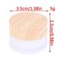 1PCS 5g 10g 15g 30g 50g Frost Glass Bottle Plastic Bamboo Lid Glass Jar Empty Bottle Cream Jar Cosmetic Packaging Container (Size : 5g)