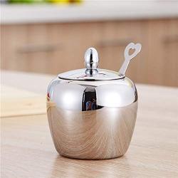 Seasoning Jar, Maserfaliw Stainless Steel Sugar Spice Seasoning Jar Pot Condiment Container Kitchen Gadget - Silver, Recyclable, Suitable For Holiday Gifts In The Outing and Indoors.