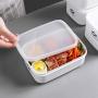 XZQ 2 Storage Boxes Sealed cans Fruit Food Plastic Rectangular Storage Box Storage Box, Suitable for Kitchen Household Refrigerator, White.