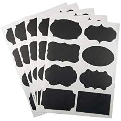 40Pcs Waterproof Glass Bottle Stickers Labels Home Kitchen Jars Stickers Chalkboard Labels Tags Can Be Reused,Black