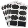 40Pcs Waterproof Glass Bottle Stickers Labels Home Kitchen Jars Stickers Chalkboard Labels Tags Can Be Reused,Black