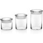 Libbey Cylinder 3-Piece Multi-Size Glass Storage Jar Set with Lids, 15-ounce, 22-ounce, 31-ounce