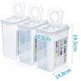 Tree House Food Storage Canisters Lids, Japanese Square Sealed jar Clear Plastic Pack of 3-D 1.8LX3