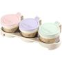 LLDKA 3 in 1 Storage Condiment Dressing Glass Kitchen Box Storage Container Sealed jar Spice Jars Sugar Jar