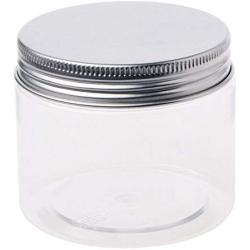 XISAOK 150ml Clear Round PET Jar with Aluminium Screw Lid Food Storage Container Sealed