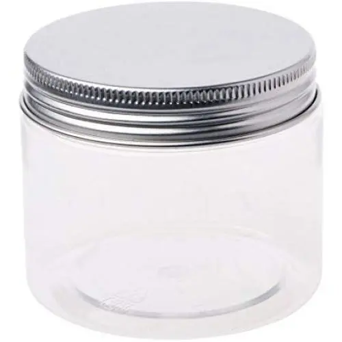 XISAOK 150ml Clear Round PET Jar with Aluminium Screw Lid Food Storage Container Sealed XISAOK 150ml Clear Round PET Jar with Aluminium Screw Lid Food Storage Container Sealed