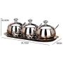 LQQGXLCondiment bottle, jar condiment storage box Spice jar stainless steel sauce tank storage container set kitchen spice storage box