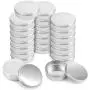Foraineam 24 Pack 8 oz / 240ml Round Aluminum Tin Cans with Screw Top Lids - Large Metal Empty Tea Storage Case Jars - Spice Slave Hair Wax Cosmetic Cream Containers