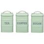 Kitchen Craft Living Nostalgia Metal Sugar Canister, 11 x 17 cm (4" x 6.5") -English Sage, 10.7 x 10.7 x 16.5 cm