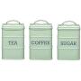 Kitchen Craft Living Nostalgia Metal Sugar Canister, 11 x 17 cm (4" x 6.5") -English Sage, 10.7 x 10.7 x 16.5 cm