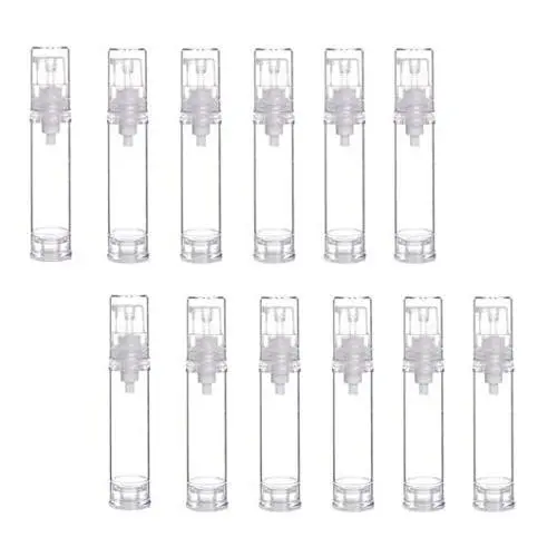12Pcs Transparent Airless Pump Press Bottle Portable Plastic Vacuum Bottle Empty Refillable Sample Travel Container Jars Vials Pots Makeup Holder for Lotion Essence Emulsion Foundation (10ml/0.34oz) 12Pcs Transparent Airless Pump Press Bottle Portable Plastic Vacuum Bottle Empty Refillable Sample Travel Container Jars Vials Pots Makeup Holder for Lotion Essence Emulsion Foundation (10ml/0.34oz)