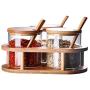 Mini Spice Jars Glass seasoning jar set with bamboo spoon bamboo cover kitchen supplies