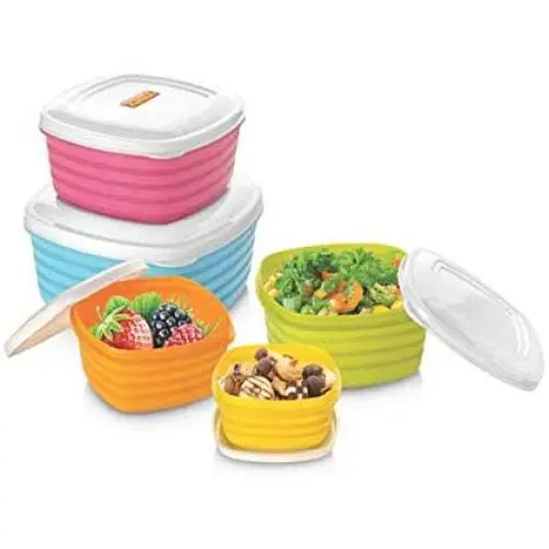 Boîtes de Rangement Alimentaire Plastique 5 Pièces Satisfactory Nation, Sécurisées au Micro-ondes, Ensemble de Rangement Cuisine Multicolore Boîtes de Rangement Alimentaire Plastique 5 Pièces Satisfactory Nation, Sécurisées au Micro-ondes, Ensemble de Rangement Cuisine Multicolore