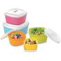 Satisfactory Nation 7 Piece Plastic container food Storage Boxes Microwave safe container Multicolour Kitchen storage set