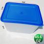 Food Storage Containers with Lids, Rectangular BPA-Free Deli Container, 45.6 Ounce, Leak Proof, Airtight, Microwave,Dishwasher Safe, Stackable, Reusable, White