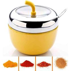 CSPFAIRY 304 Stainless Steel Kitchen Spice Jars Seal Apple Creativity Jar Salt and Sugar Cruet Seasoning Multifunction 4 Pcs/Set
