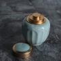 Longquan Celadon Ceramic Sealed Goji Cans (17 oz, Light Blue)