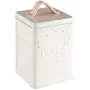 Premier Housewares Storage Canister, Galvanised Metal with Powder Coating, Split Leather Silver