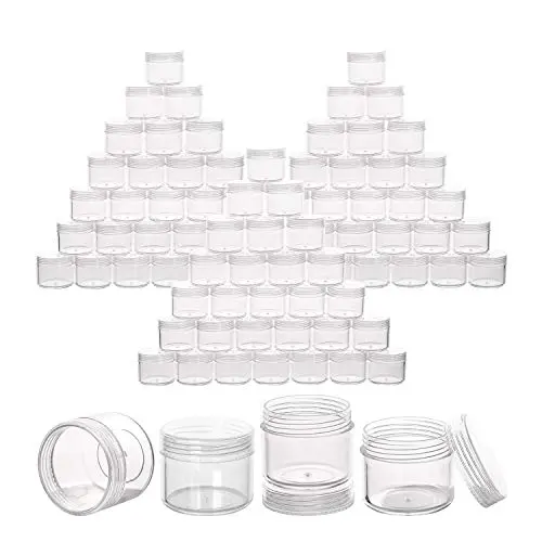 100 Pieces Empty Clear Plastic Sample Containers 20g Cream Jars Leak Proof Travel Toiletries Containers 100 Pieces Empty Clear Plastic Sample Containers 20g Cream Jars Leak Proof Travel Toiletries Containers