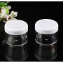 25PCS 15G/ML 0.17oz Clear Empty Refill Plastic Cosmetic Sample Packing Bottle Jar Pots Eyeshadow Makeup Eye Cream Lotion Loose Powder Holder Storage Container for Nails Gems Beads Jewelry(White Cap)