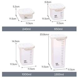 Storage Container With Flip Top Lid,Food Storage Tank With Scale,Cereal Storage Container Superimposable,Sealed Leakproof,Save Space,Durable,Heat Resistant And Cold Resistant,240ML