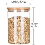 XBSD Food Storage Jar, 1200ml, Thickened Version Glass Jar, with Airtight Seal Bamboo Lid - Modern Design Clear Food Storage Canister for Serving Tea, Coffee, Spice