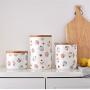 Chic Ceramic Seal Storage Jar With Bamboo Lid Kitchen Tea Coffee Bean Sugar Tank Cute Cake Pattern Large Capacity Jar,L