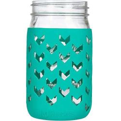 JarJackets Silicone Mason Jar Sleeve - Fits 32oz (1 quart) WIDE-Mouth Jars … (1, Lagoon)