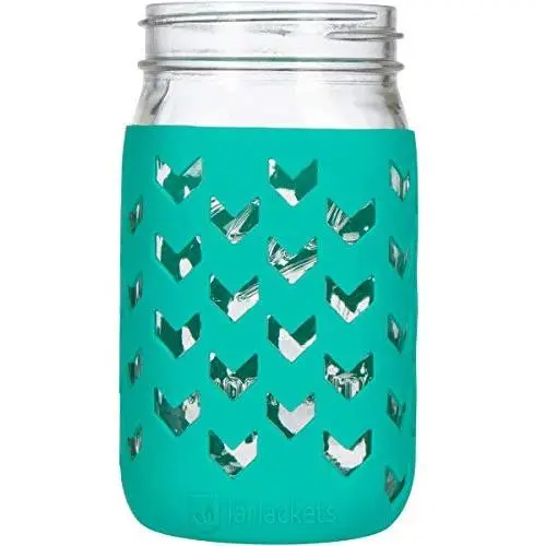 JarJackets Silikonsleeve für Mason Jar (32oz/1 qt) – breiter Hals… (Lagoon)
