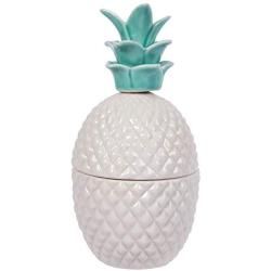 CTG, Blue Cute Novelty Ceramic Small Pineapple Jewelry Jar, 3.5 x 6 inches, 6.75 inches