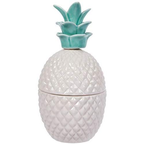 CTG, Blue Cute Novelty Ceramic Small Pineapple Jewelry Jar, 3.5 x 6 inches, 6.75 inches