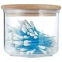 Clear Acrylic Storage Jars Containers with Airtight Seal Bamboo Lid for Bulk Food Storage, Modern Design Kitchen Canisters Coffee Beans Jar 15oz