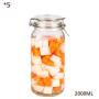 Kitchen Food Storage Jar Airtight Food Storage Storage Jar 5 Square Glass Spice Bottles With Transparent Glass Lids Stainless Steel Buckle Airtight Food Storage Spice Container Set 2000ML