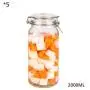Bouteilles de stockage alimentaire en verre transparent 5 pièces carrées pour épices, avec couvercle en acier inoxydable et boucle hermétique, lot de 2000ml. Bouteilles de stockage alimentaire en verre transparent 5 pièces carrées pour épices, avec couvercle en acier inoxydable et boucle hermétique, lot de 2000ml.