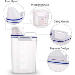 YXTHON Rice Storage Bin Cereal Containers Dispenser with BPA Free Plastic + Airtight Design + Measuring Cup + Pour Spout - Plastic Insect Proof Moisture Proof Large Capacity with Measuring Cup White