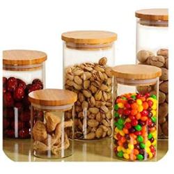 Transparent Glass Storage Bottles Grains Spice Tea Leaf Coffee Beans Candy Food Jars Kitchen Containers Jars Bottle Organization,950Ml