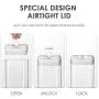 Airtight Food Storage Containers, Vtopmart 3 Pieces BPA Free Plastic Spaghetti Containers with Easy Lock Lids, for Kitchen Pantry Organization and Storage, Include 24 Labels