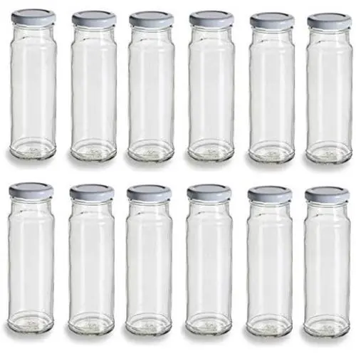 Nakpunar 12 pcs 8 oz Tall Glass Jars with Lids (White, 12) Nakpunar 12 pcs 8 oz Tall Glass Jars with Lids (White, 12)