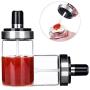 Kitchen Gadget Glass Seasoning Storage Bottle Jars With Measure Spoon Spice Pepper Container Sealing Storage Box Ketchup Bottle,1 Piece